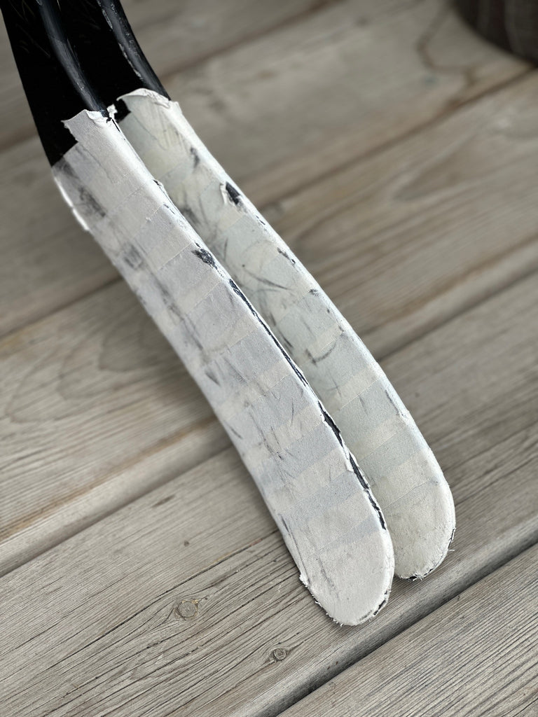 Mikael Backlund Signed Game used stick + Memory in Bloom hoodie