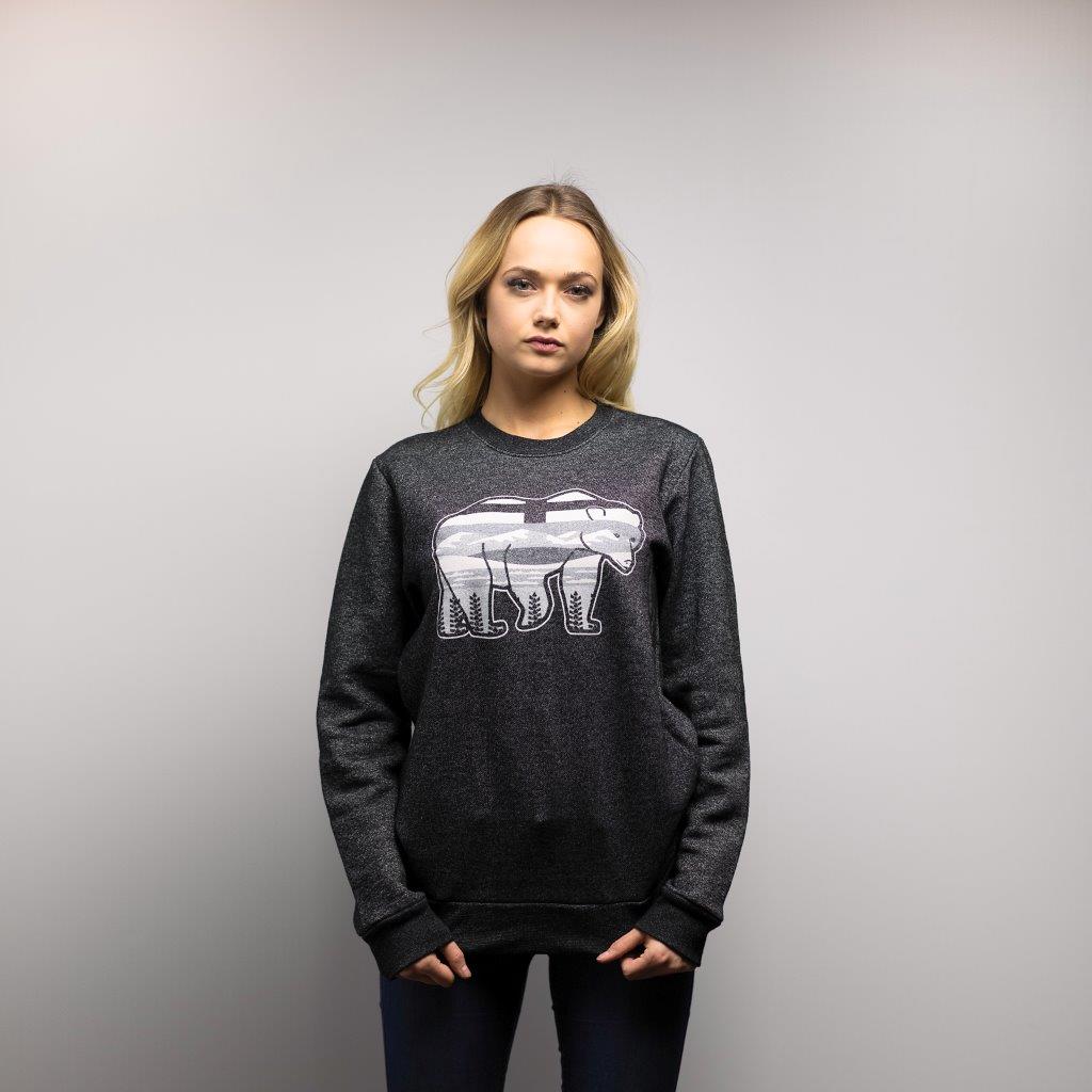 AlBearta Print Unisex Marled Crewneck