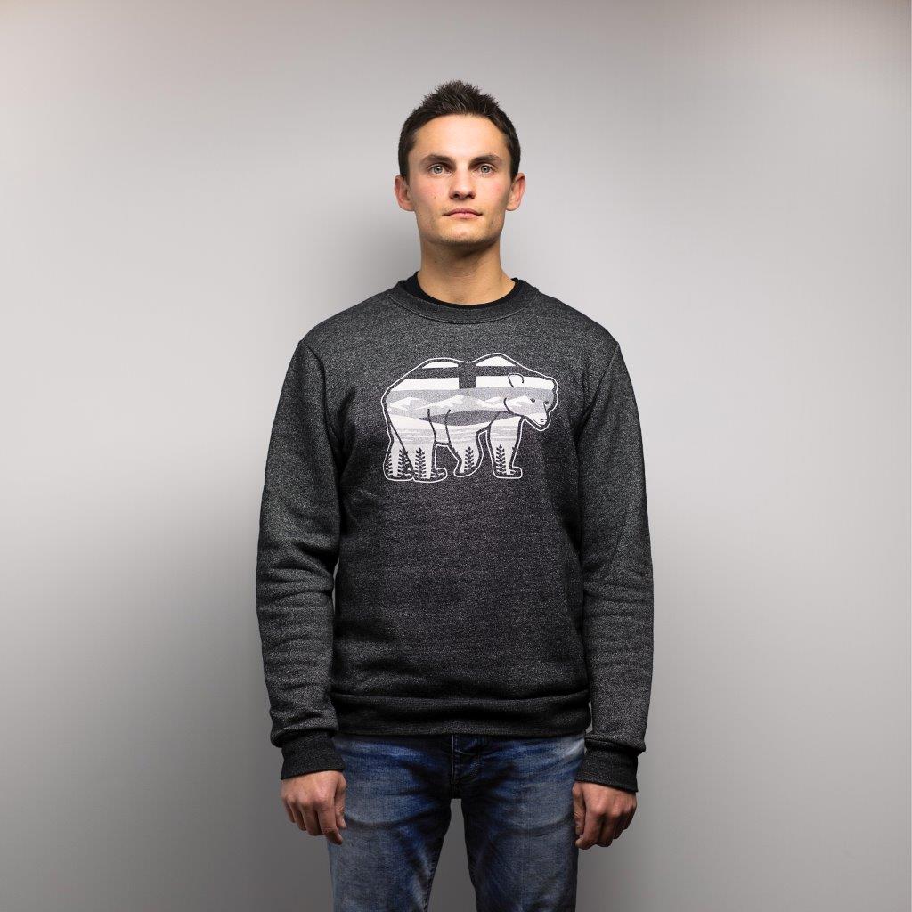 AlBearta Print Unisex Marled Crewneck