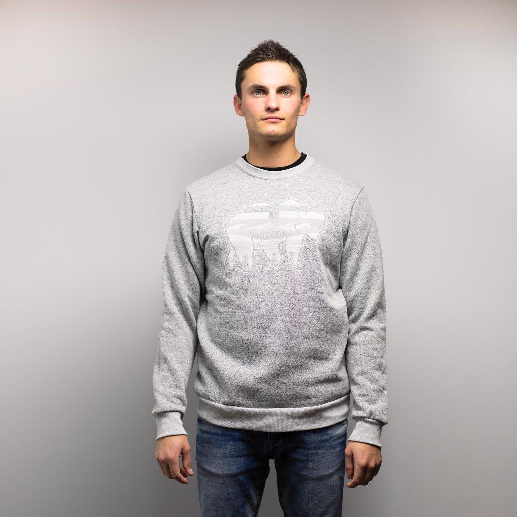 AlBearta Print Unisex Marled Crewneck